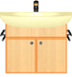 WASCHTISCH  80 cm breit mit Unterschrank, 2 Dreht�ren